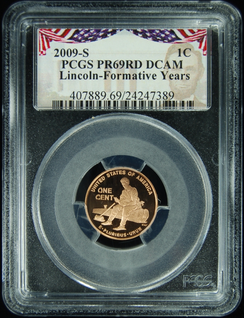 2009-S PCGS PR69RD DCAM Lincoln-Childhood Bicentennial Cent Presidency Label